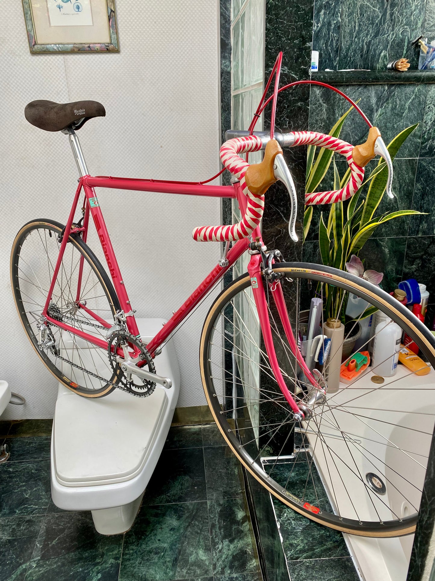 (SIZE 55cm) LIKE NEW 1980's BIANCHI ROAD BIKE - CAMPAGNOLO - SPOTLESS!!!